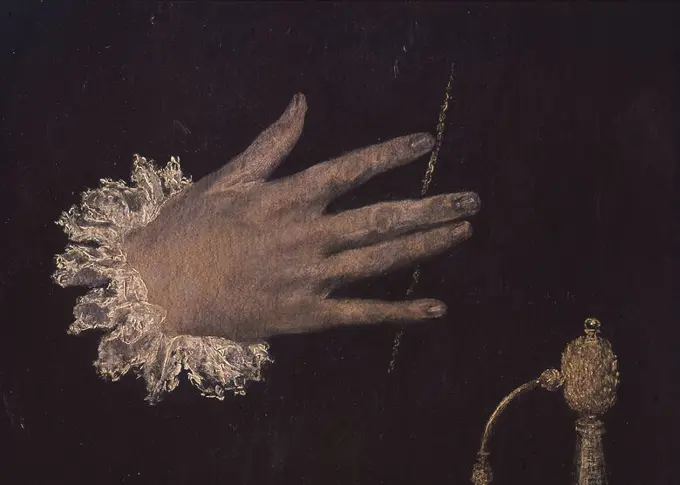 'The Nobleman with his Hand on his Chest' (detail), ca. 1580, Oil on canvas, P00809. Author: EL GRECO. Location: MUSEO DEL PRADO-PINTURA. MADRID. SPAIN.