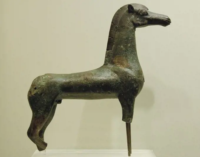 Greek Art. Archaic Period. Horse. Bronze. Archaeological Museum of Olympia. Greece.