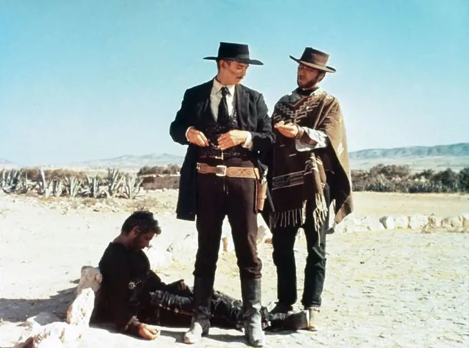 CLINT EASTWOOD and LEE VAN CLEEF in FOR A FEW DOLLARS MORE (1965) -Original title: PER QUALCHE DOLLARO IN PIU-, directed by SERGIO LEONE.