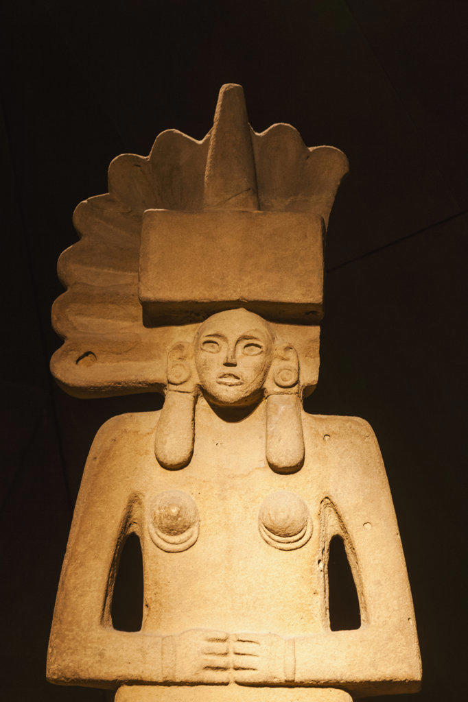England, London, British Museum, Americas Room, Aztec Stone Sculptures of Female Deity from Mexico dated AD900-1450