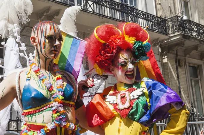 England, London, London Pride Festival Parade, Colourful Parade Participants