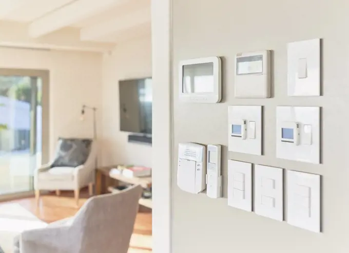 Home automation touch screens and switches on wall