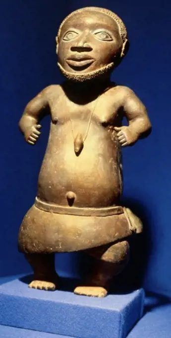 fine arts, Africa, Benin, sculpture, dwarf of Oba, bronze, classical period, 17th century, Museum od Ethnology, Vienna,