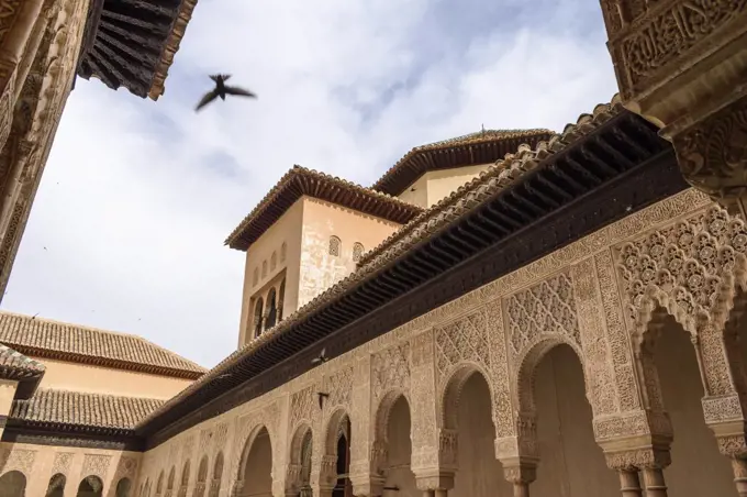 Exterior view, Alhambra palace, Granada, Andalusia, Spain.