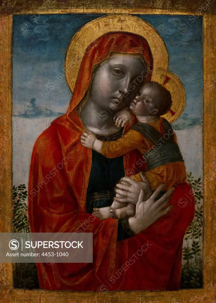 Vincenzo Foppa; Italian; Brescia; 1430 - 1515 Brescia; Madonna and Child; Tempera; oil; and gold on wood.