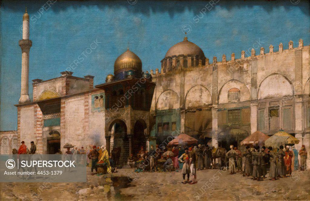Stock Photo: 4453-1379 Alberto Pasini; Italian; 1826-1899; A Mosque; 1886; Oil on canvas.