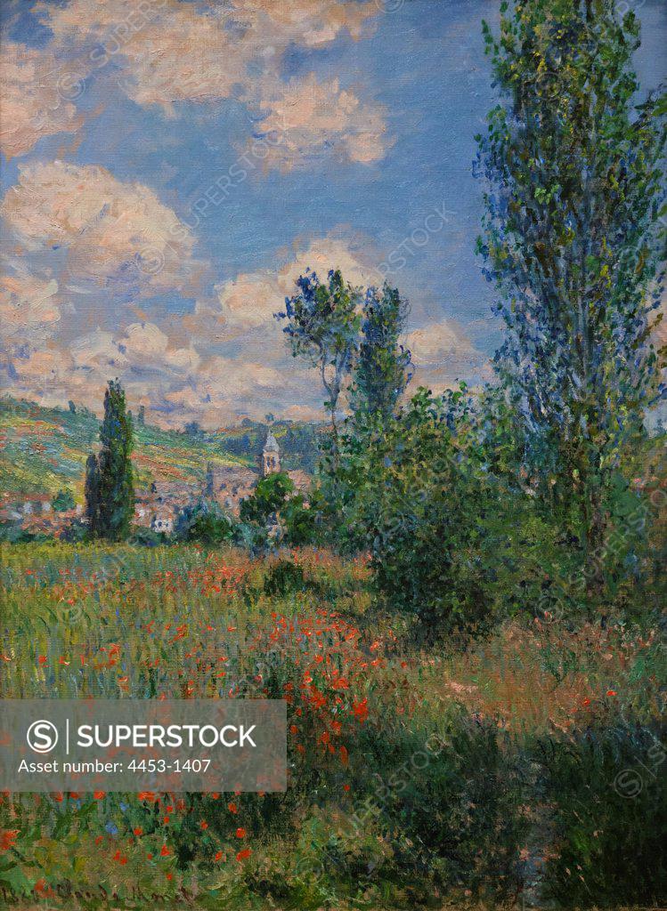 Stock Photo: 4453-1407 Claude Monet; French; Paris 1840-1926 Giverny; View of Vetheuil; 1880; Oil on canvas.