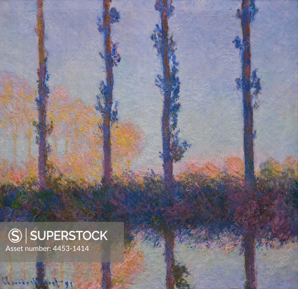 Stock Photo: 4453-1414 Claude Monet; French; Paris 1840-1926 Giverny; The Four Trees; 1891; Oil on canvas.