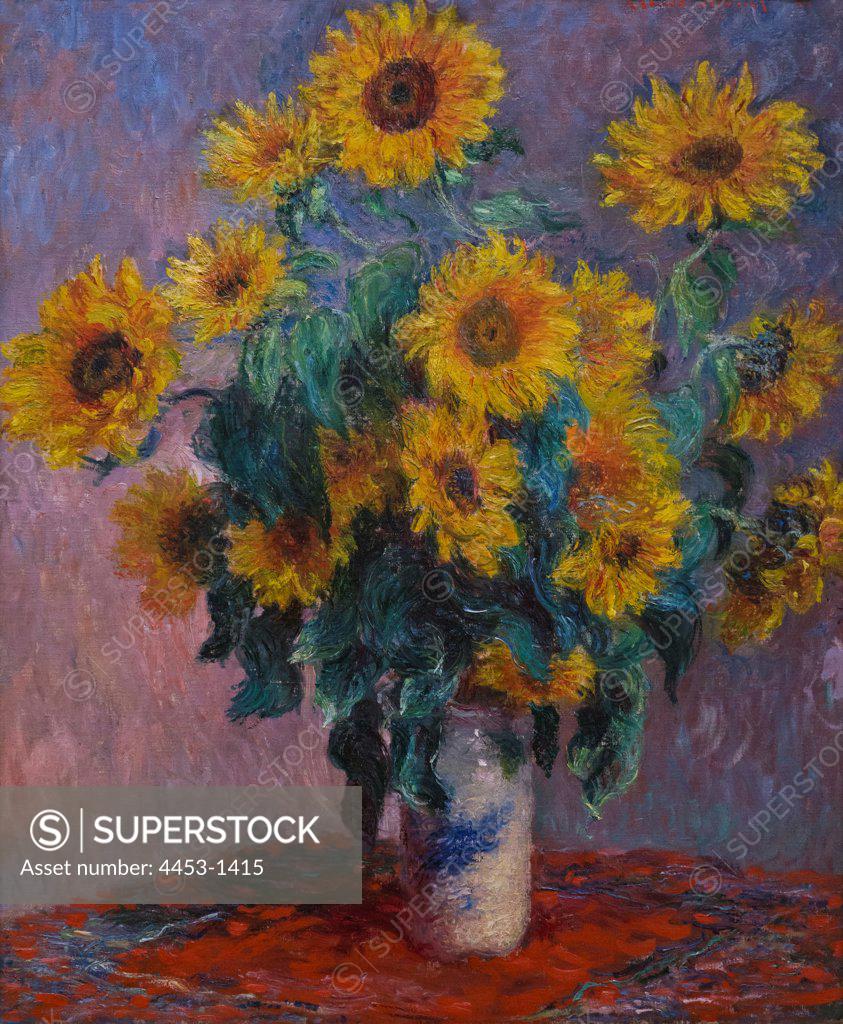 Stock Photo: 4453-1415 Claude Monet; French; Paris 1840-1926 Giverny; Bouquet of Sun_owers; 1881; Oil on canvas.