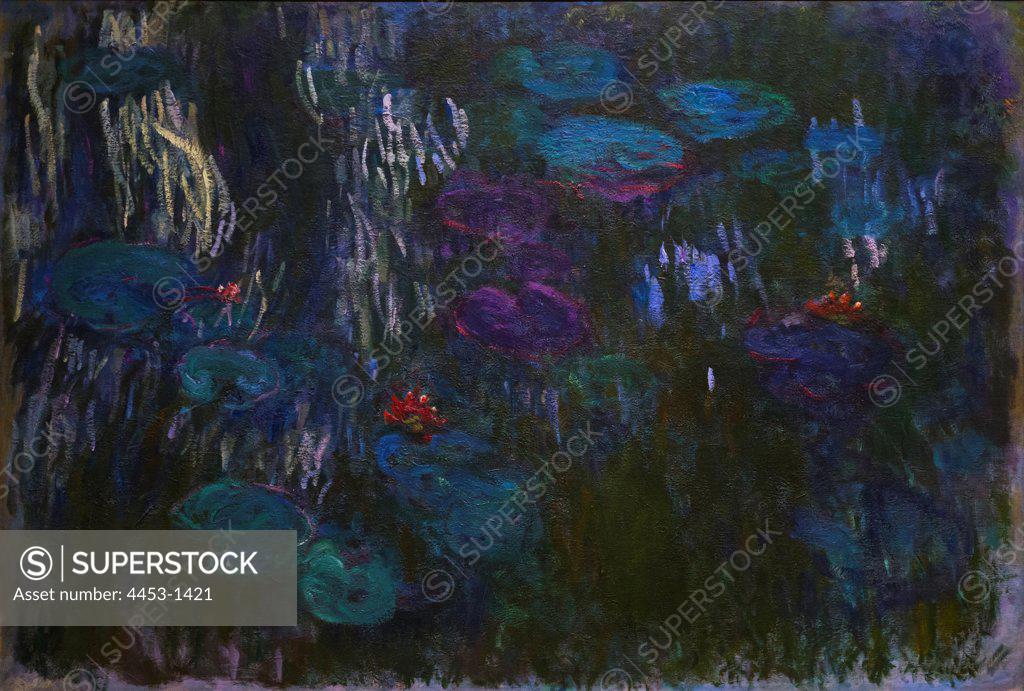 Stock Photo: 4453-1421 Claude Monet; French; Paris 1840-1926 Giverny; Water Lilies; Oil on canvas.