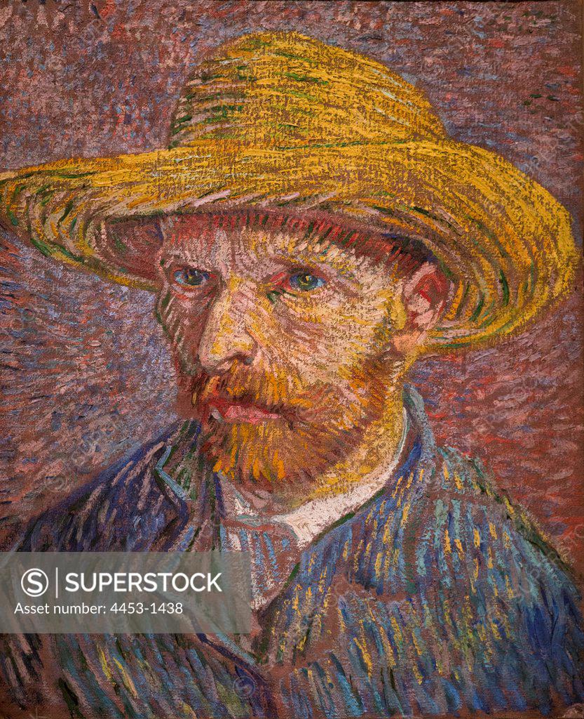 Stock Photo: 4453-1438 Self-Portrait with a Straw Hat (obverse: The Potato Peeler); 1887; Oil on canvas.