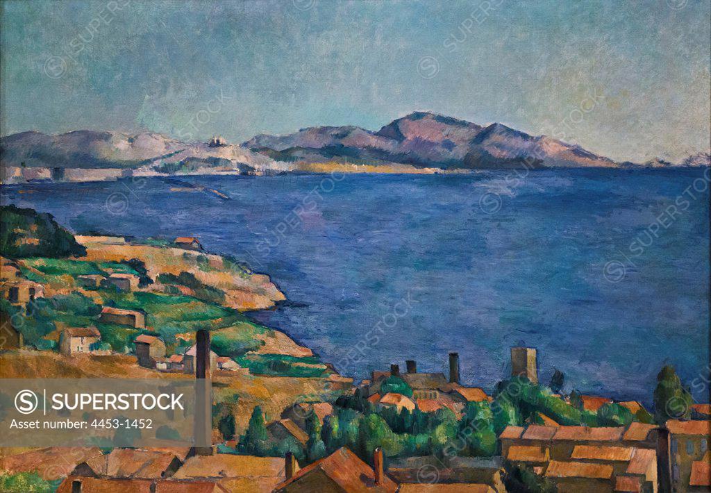 Stock Photo: 4453-1452 Paul Cezanne; French; 1839-1906; The Gulf of Marseilles Seen from L'Estaque; ca. 1885; Oil on canvas.