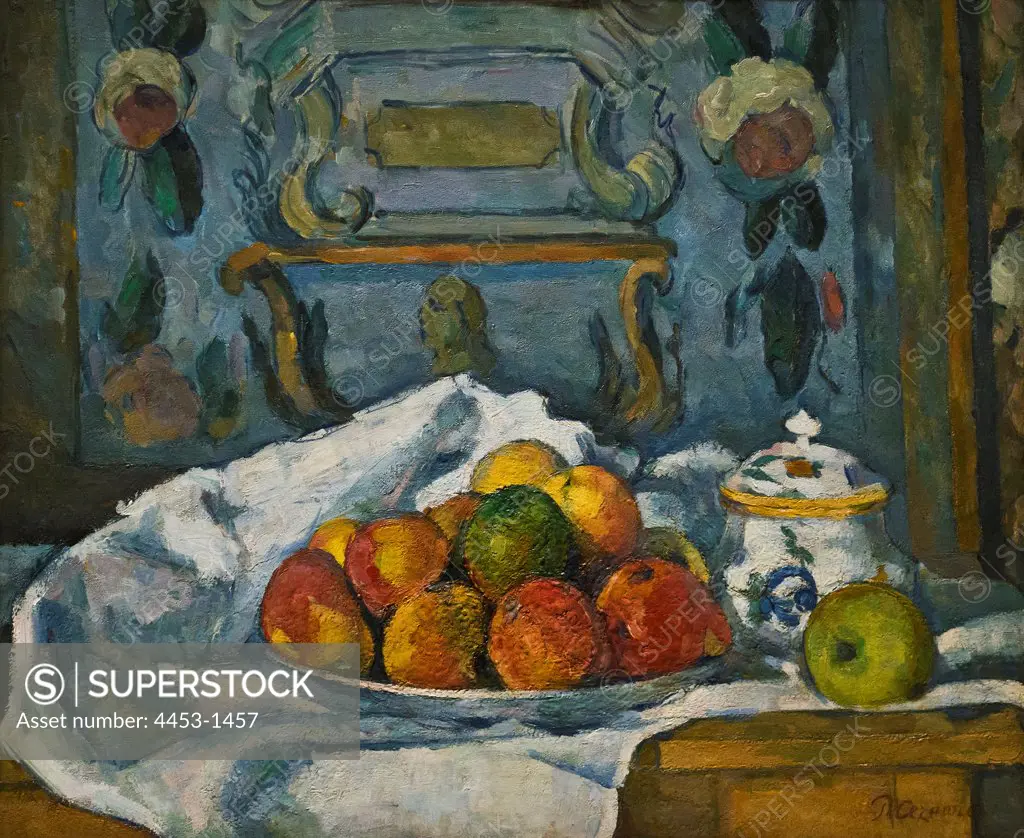 Paul Cezanne; French; Aix-en-Provence 1839-1906; Aix-en-Provence; Dish of Apples; ca. 1876-77; Oil on canvas.
