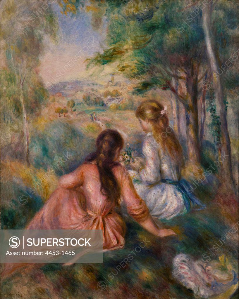 Stock Photo: 4453-1465 Auguste Renoir; French; 1841-1919; In the Meadow; 1888-92; Oil on canvas.