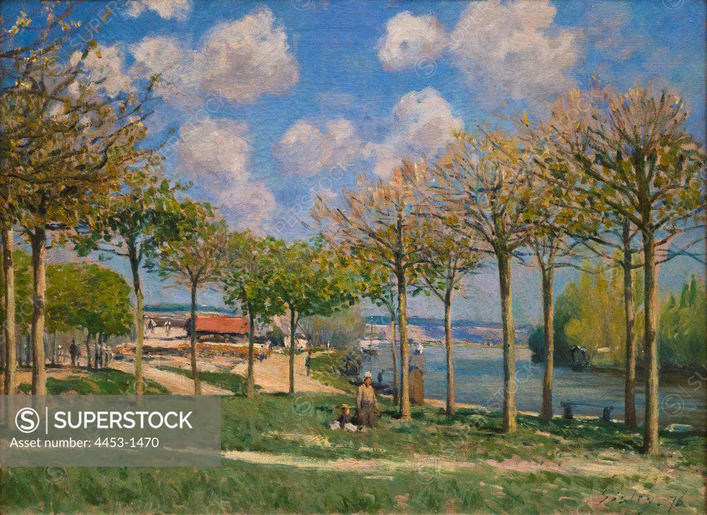 Stock Photo: 4453-1470 Alfred Sisley; English; 1839-1899; The Seine at Bougival; 1876; Oil on canvas.