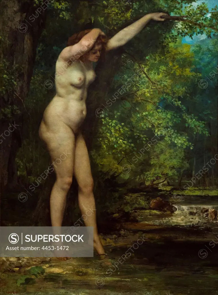 Gustave Courbet; French; 1819-1877; The Young Bather; 1866; Oil on canvas.