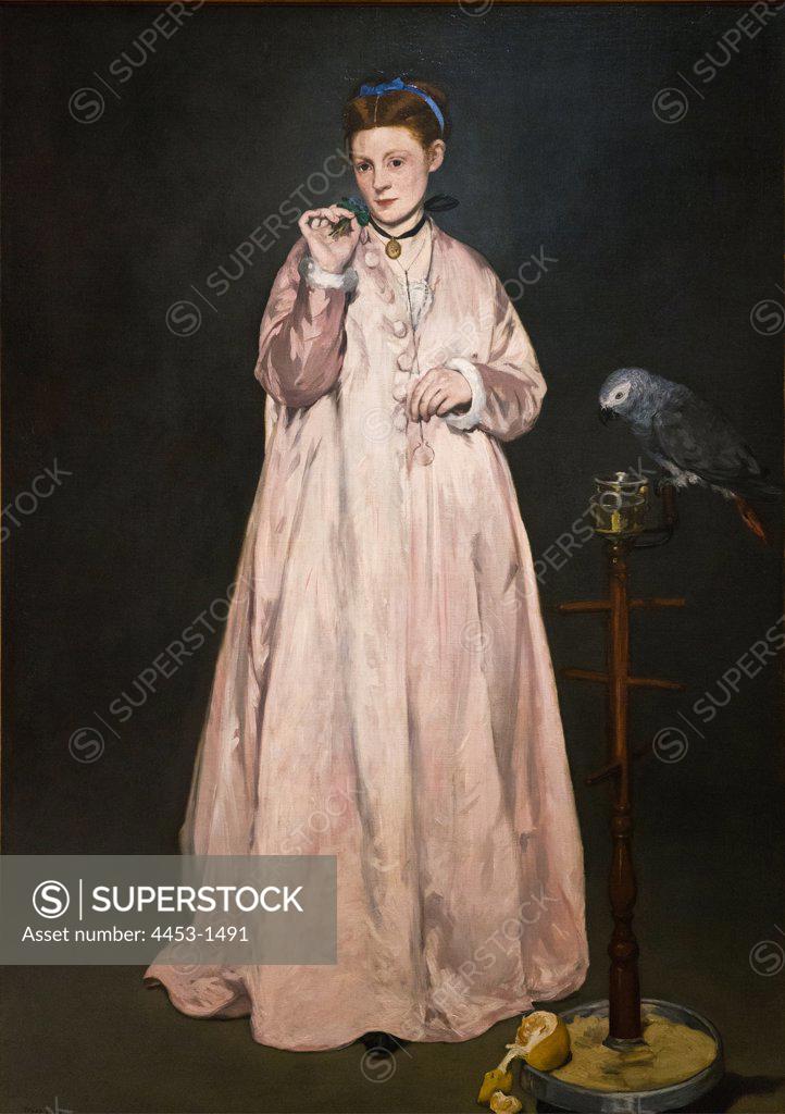 Stock Photo: 4453-1491 Edouard Manet French; Paris 1832-1883 Paris Young Lady in 1866; 1866 Oil on canvas.