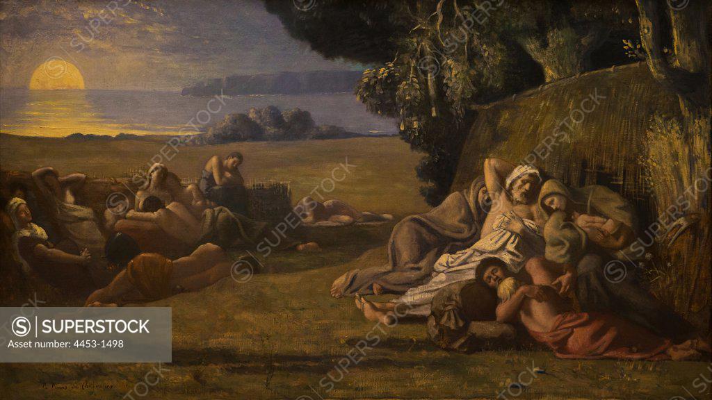 Stock Photo: 4453-1498 Pierre Puvis de Chavannes; French; 1824-1898; Sleep; ca. 1867-70; Oil on canvas.