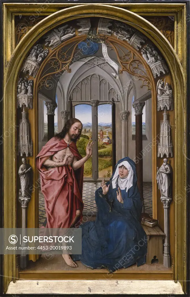 Christ Appearing to His Mother by Juan de Flandes (died 1519); Oil on wood; circa 1496