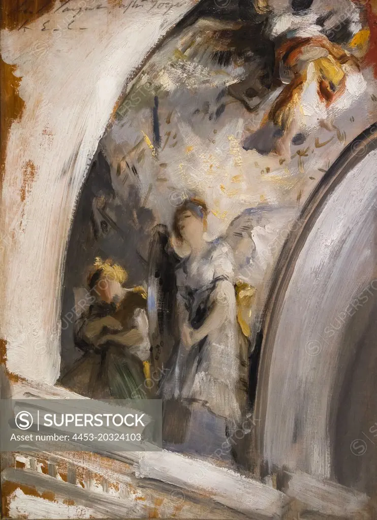 Angels in a Transept; Study after Goya; 1879 Oil on panel John Singer Sargent American; 1856-1925
