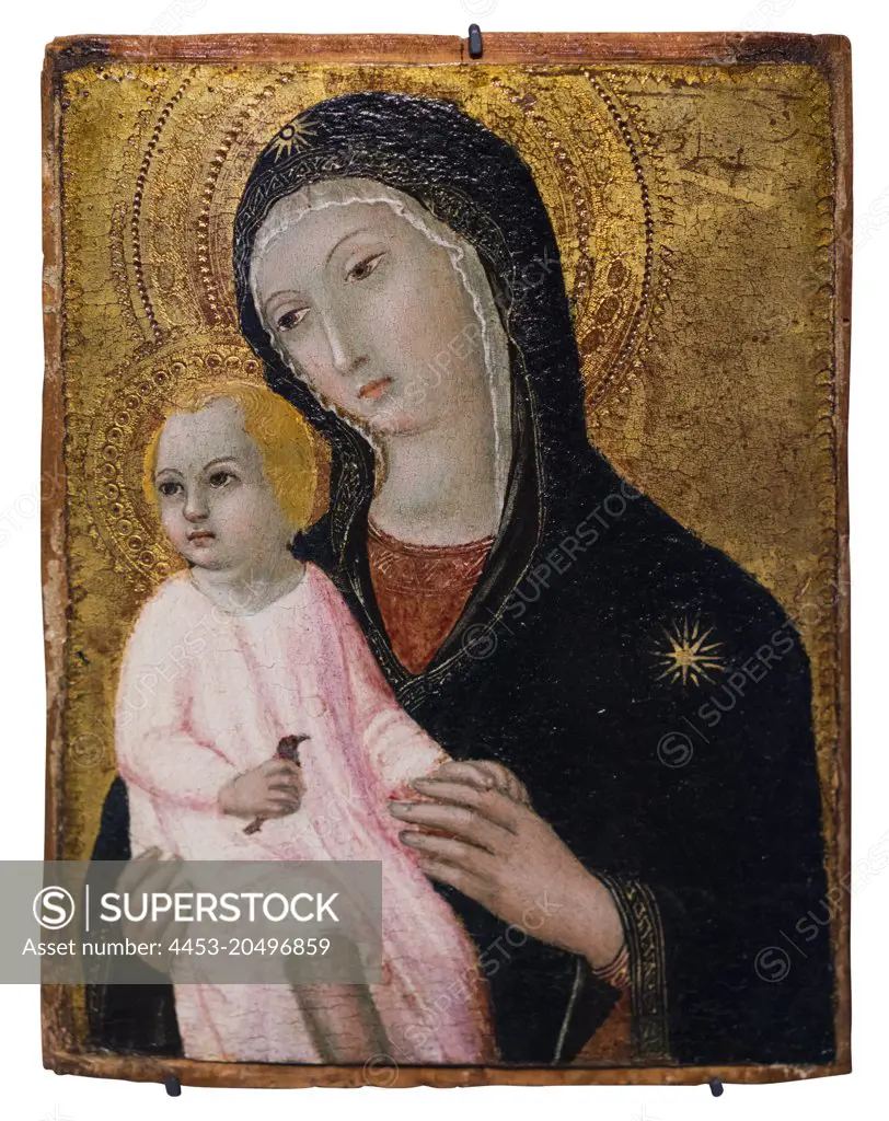 Madonna and Child; About 1450-55; Egg tempera on wood panel Sano di Pietro; Italian; 1405-81