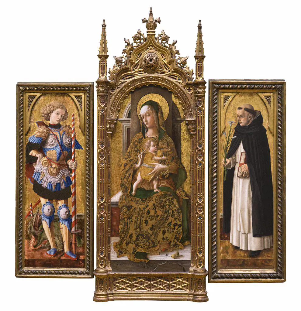 Madoona and Child Enthroned by Carlo Crivelli; Tempera on wood; Gold ground; 1472 