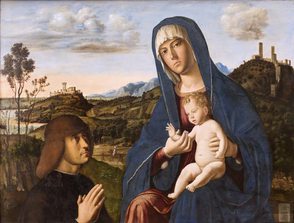 Mary with the child and a pacifier; c. 1492/94. (Cima da Conegliano 1460 - 1518 Conegliano)