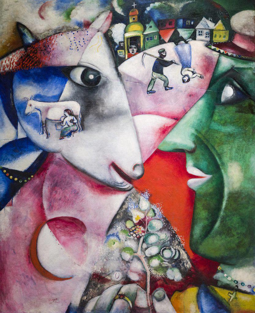 I and the Village 1911 Oil on canvas Marc Chagall; French; born Belarus. 1887-1985