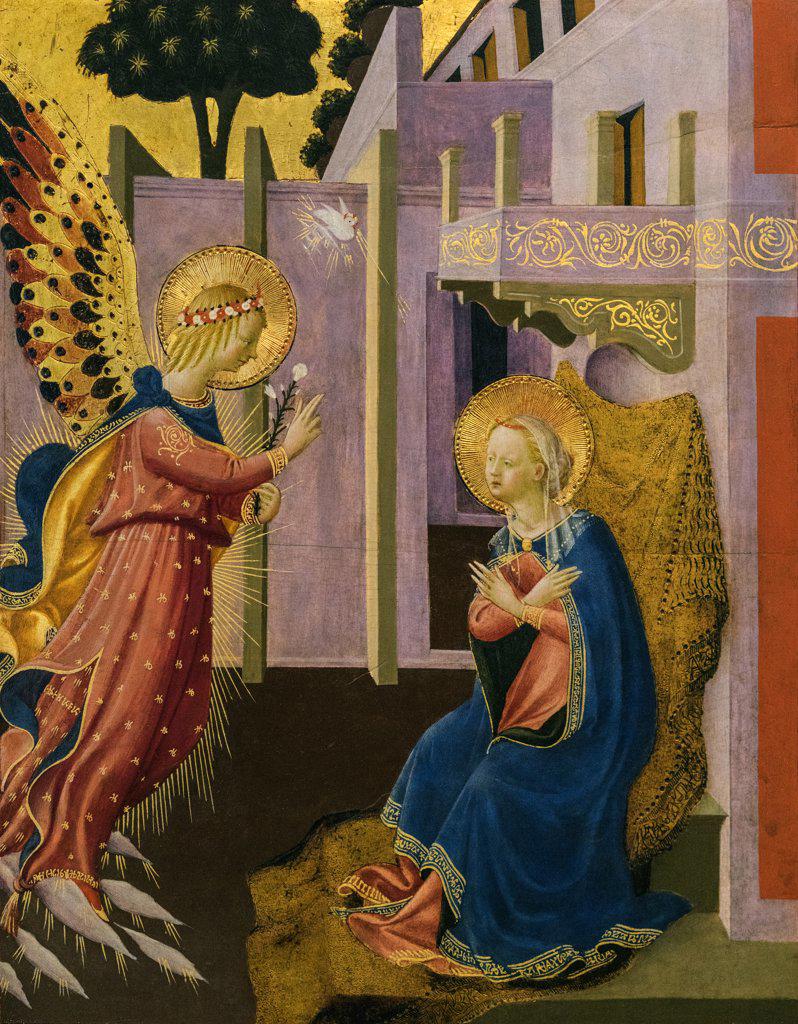 Annunciation c. 1453 Tempera and tooled gold on panel by Zanobi Strozzi