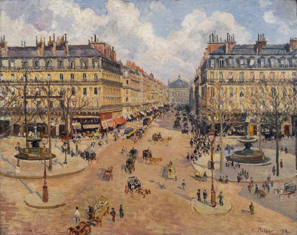 Avenue de l'Opera: Morning Sunshine 1898 Oil on canvas by Camille Pissarro