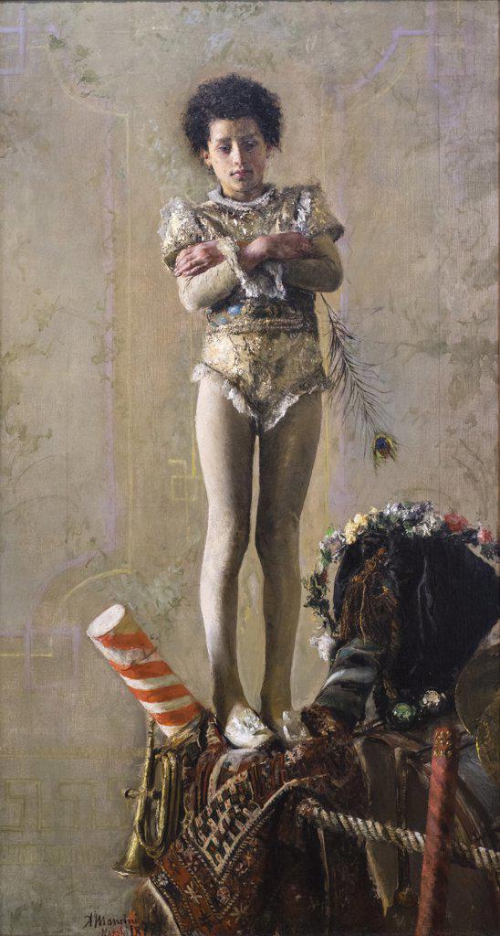 "Il Saltimbanco 1879 Oil on canvas by Antonio Mancini, Italian, 1852 - 1930"