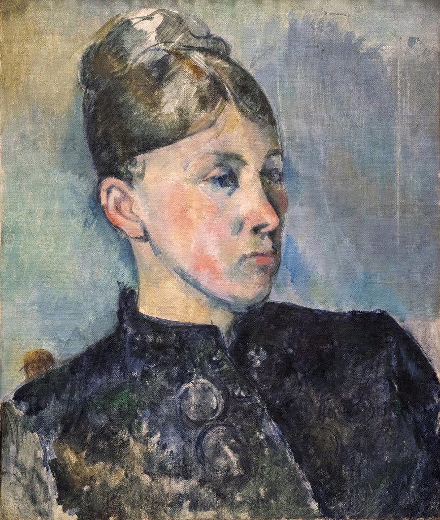 "Portrait of Madame Cezanne , detail; 1886-87 Oil on canvas Paul Cézanne (French, Aix-en-Provence 1839–1906 Aix-en-Provence)"