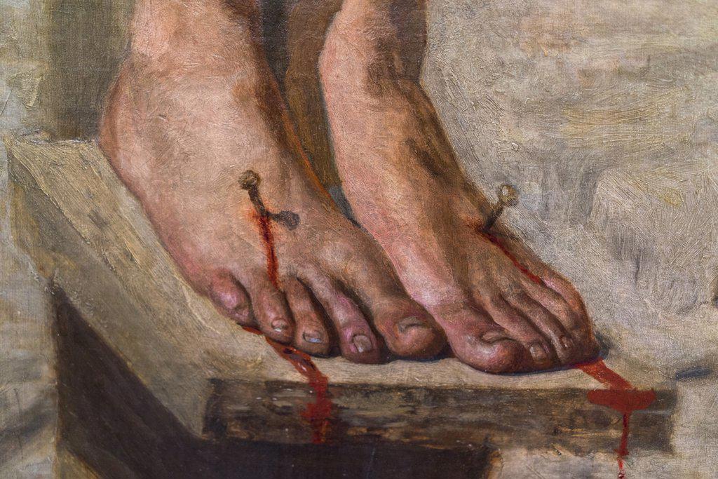 Detail of feet from The Crucifixion 1880 Oil on canvas 