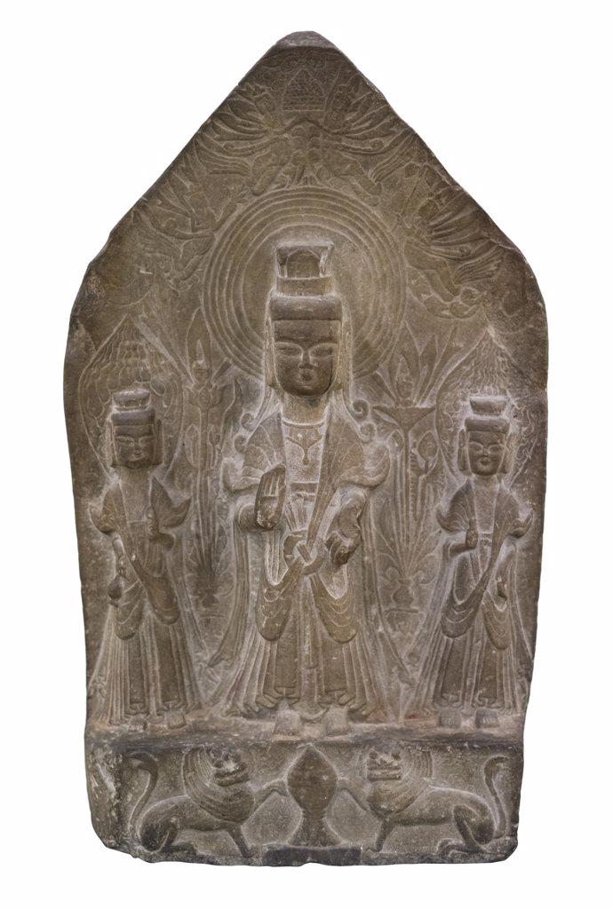 Votive Stele Early 6th century Northern Wei Dynasty; 386-535 Sandstone with incised and relief decoration