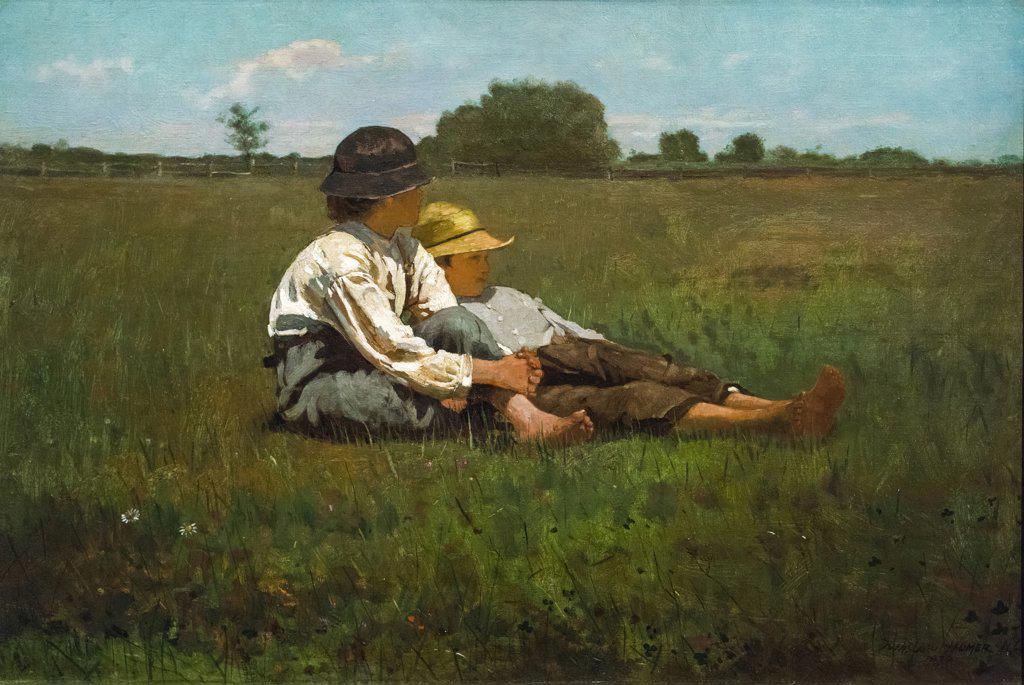 Boys in a Pasture; 1874 Oil on canvas Winslow Homer American; 1836-1910