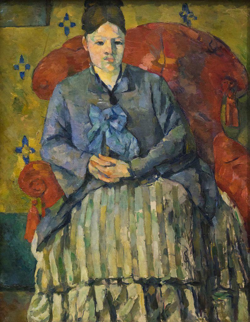 Madame Cezanne in a Red Armchair; about 1877 Oil on canvas Paul Cezanne French; 1839-1906