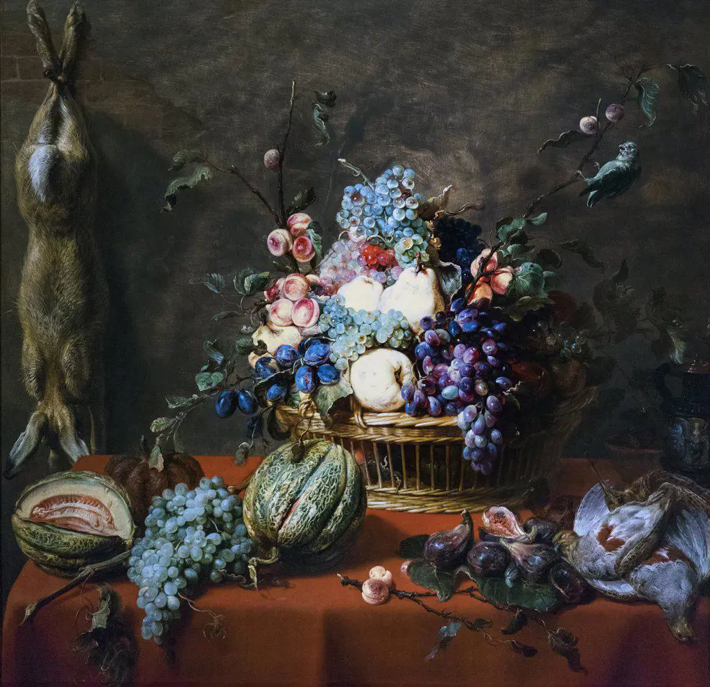 Still Life with Fruit and Dead Hare; about 1620; Oil on oak panel Frans Snyders; Flemish; 1579-1657