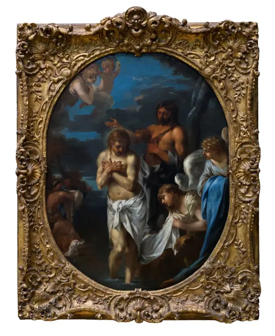 Sebastien Bourdon; French; Montpellier 1616-1671 Paris; The Baptism of Christ; Oil on canvas.