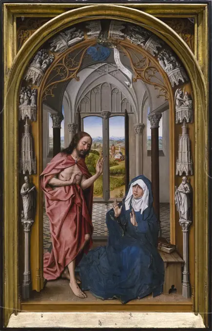 Christ Appearing to His Mother by Juan de Flandes (died 1519); Oil on wood; circa 1496