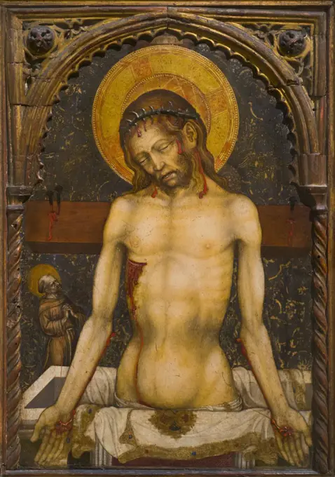 The Man of Sorrows by Michele Giambono (Michele Giovanni Bono); Tempera and gold on wood; Circa 1430 
