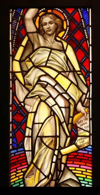 The Ascension by Frank Salisbury (1874 - 1962); UK; England; Methodist Theological Training College; stained glass; 1932