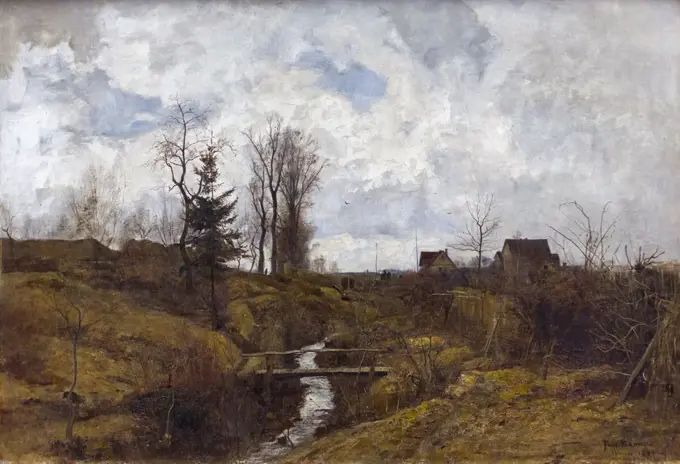 1883 After the Rain. (Paul Baone; Maiben 1859-1932 San GimiGnano)