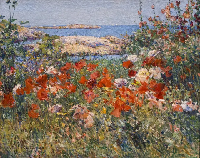 Celia Thaxter's Garden; Isles of Shoals; Maine 1890 Oil on canvas Childe Hassam American 1859-1935