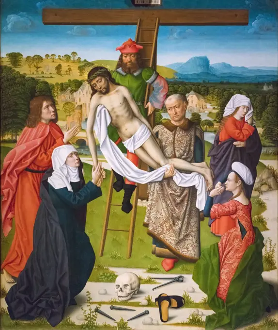Descent from the Cross; about 1500; Oil on oak panel Master of the Embroidered Foliage; Netherlandish; active about 1480-1510