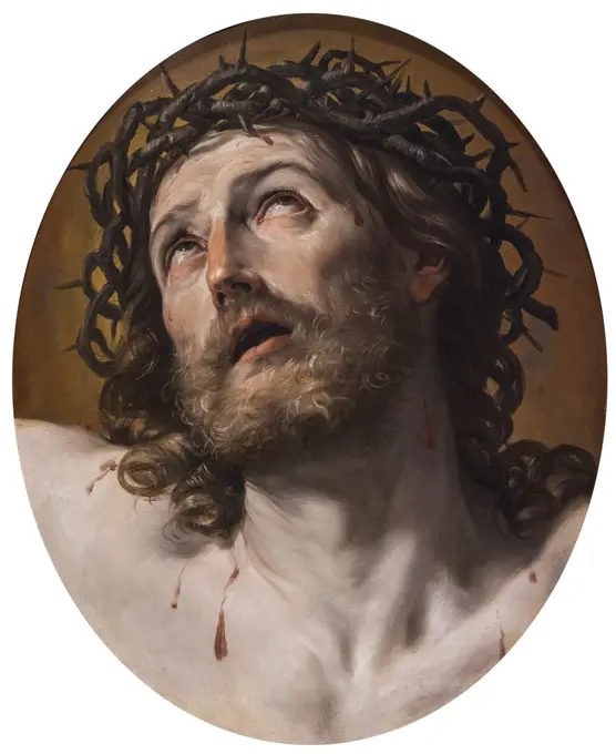 Head of Christ Crowned with Thorns; early 1630s; Oil on copper Guido Reni; Italian; 1575-1642