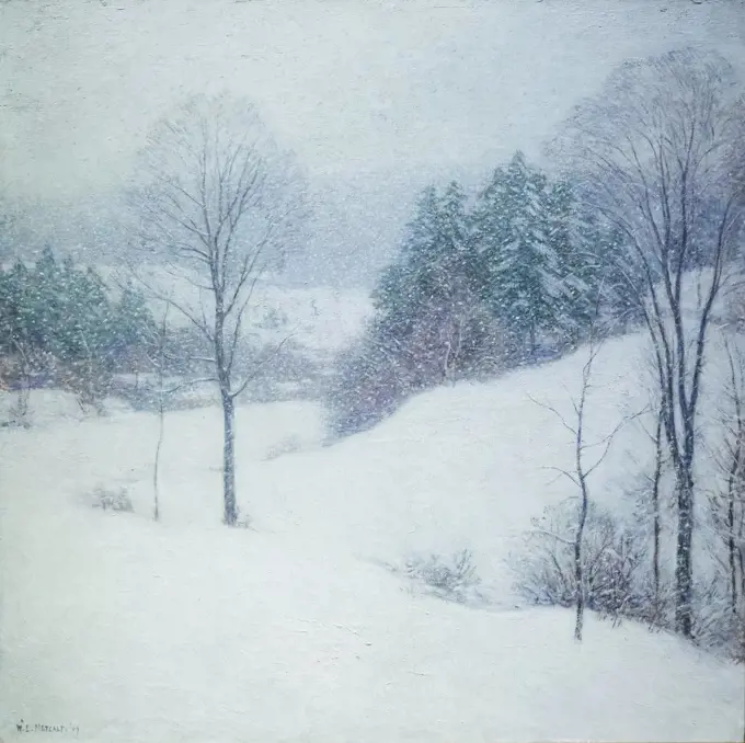 The White Veil; 1909 Oil on canvas Willard Metcalf; American; 1858 - 1925