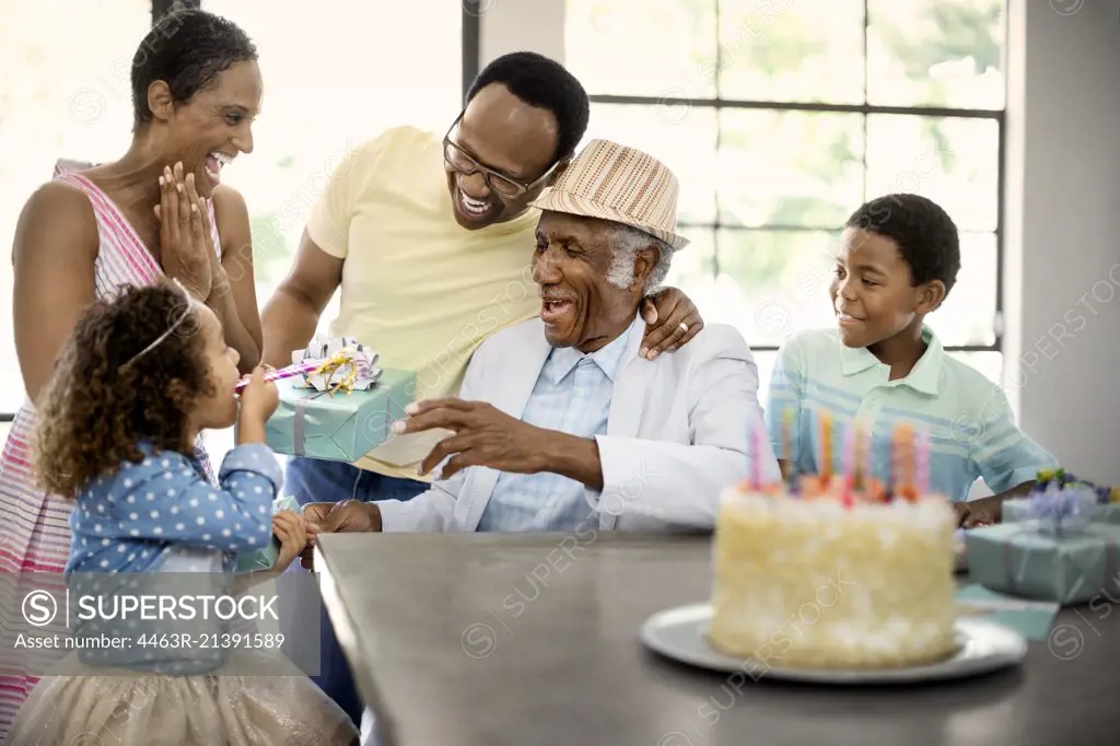 Family celebrating a birthday