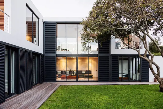 Modern, luxury home showcase exterior