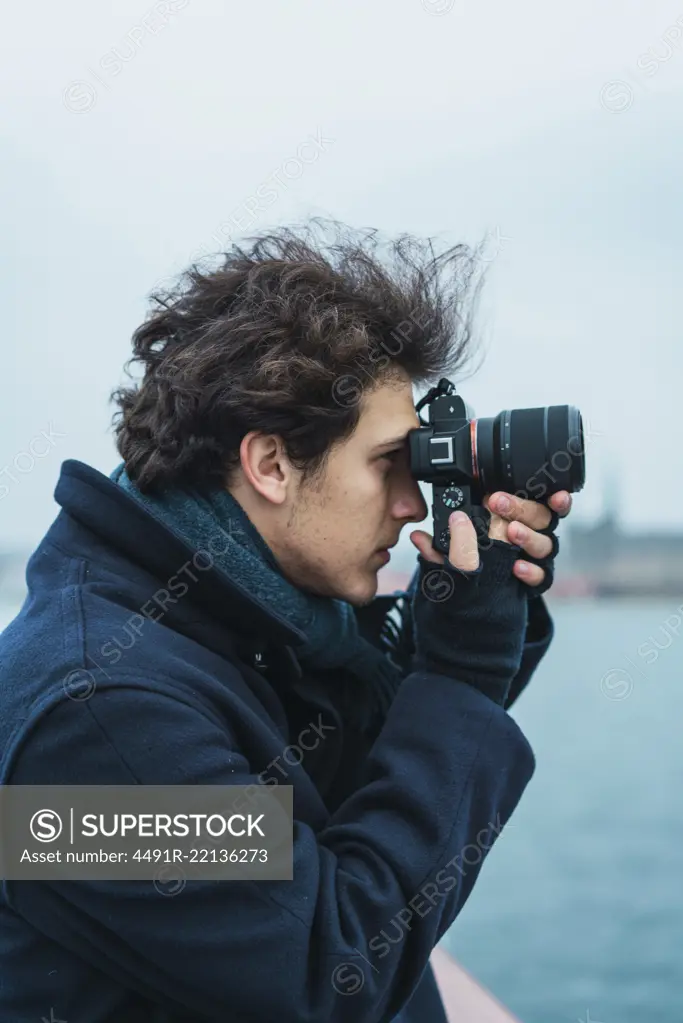 Close-up photographer man