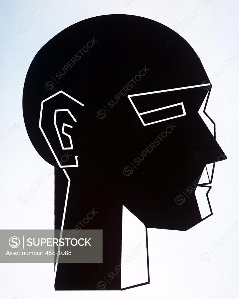 Stock Photo: 456-1088 Model Head 1999 Diana Ong (b.1940 Chinese-American) Computer graphics